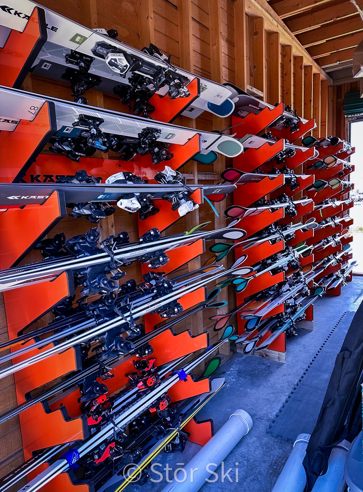 Kaestle ski rack installation for 72 pairs